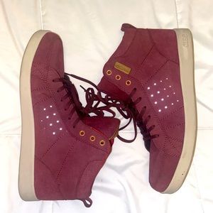 Clae Burgundy High-Top Sneakers